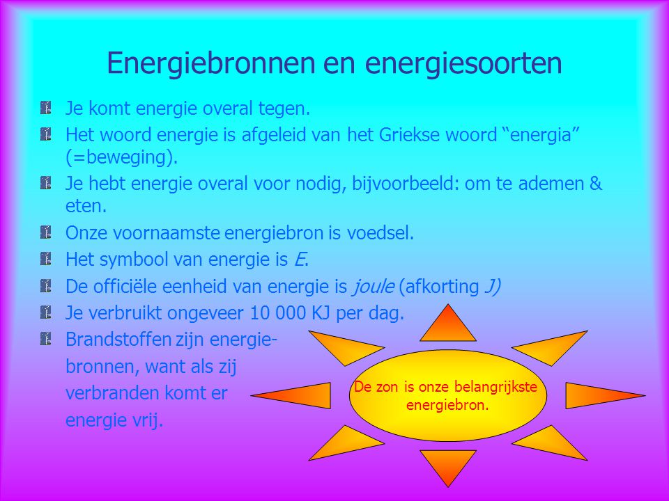 Energiebronnen en energiesoorten