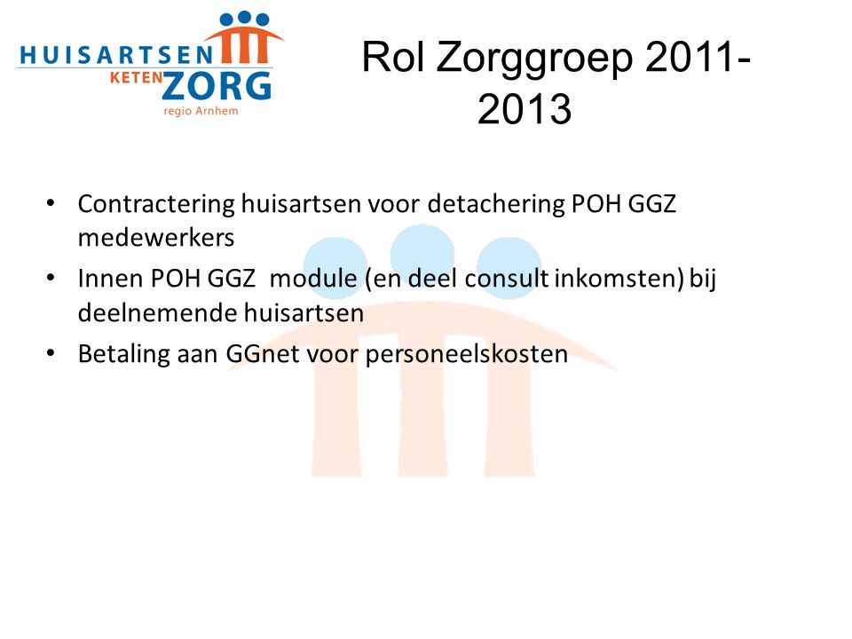 Rol Zorggroep Contractering huisartsen voor detachering POH GGZ medewerkers.