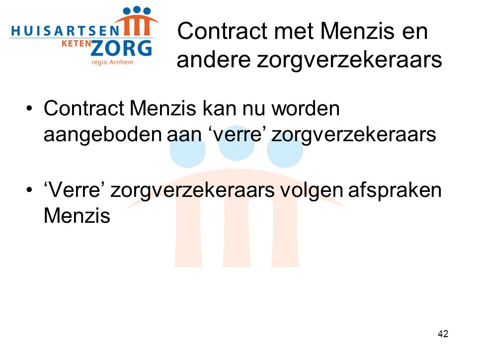 Contract met Menzis en andere zorgverzekeraars