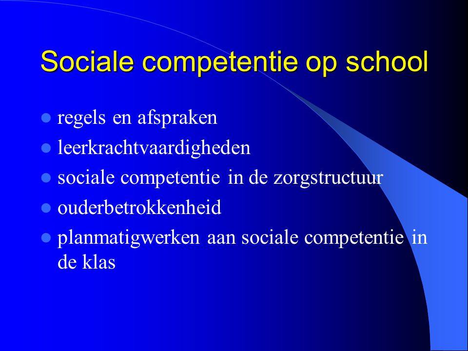 Sociale competentie op school