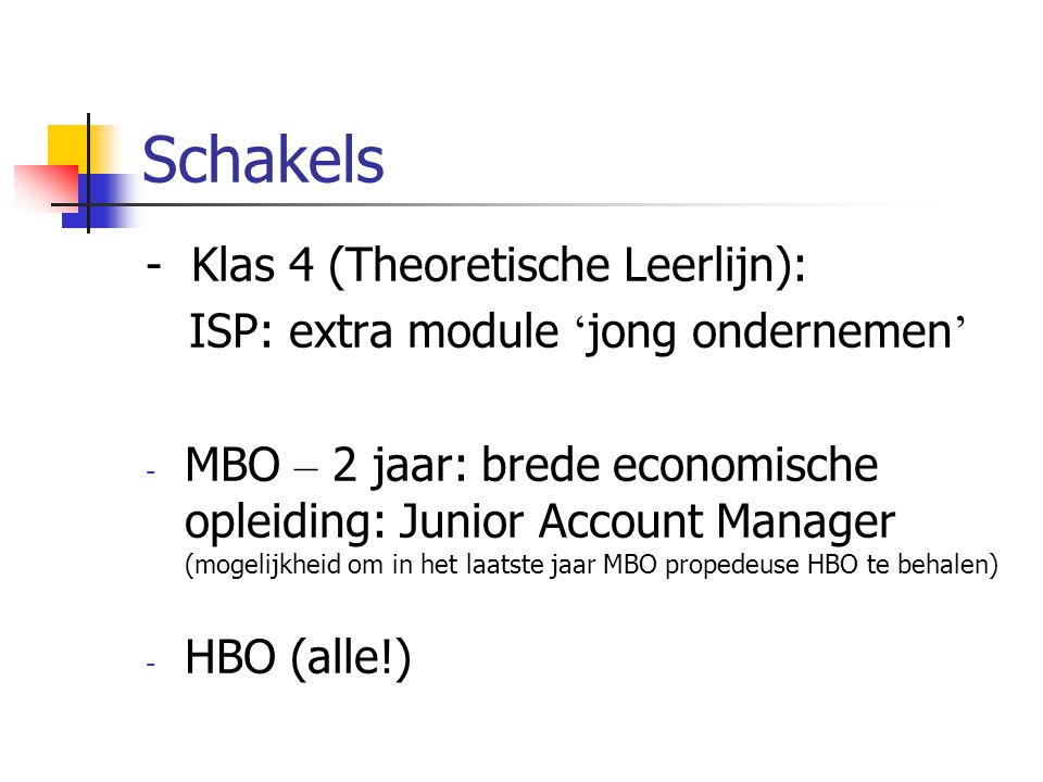 Schakels - Klas 4 (Theoretische Leerlijn):