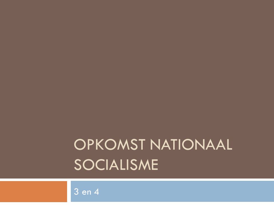 Opkomst Nationaal Socialisme