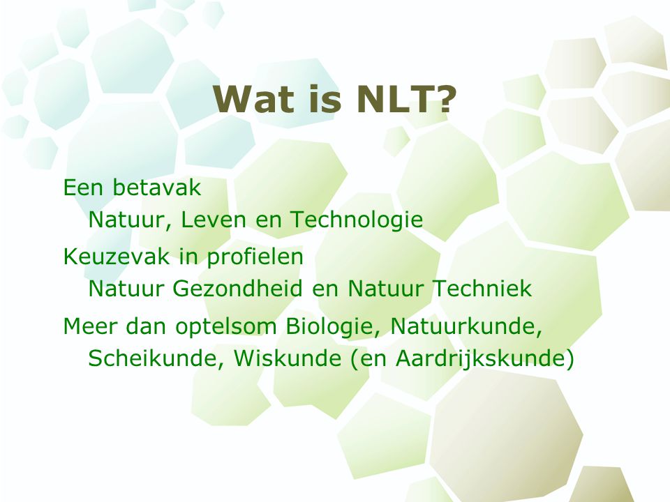 Wat is NLT Een betavak Natuur, Leven en Technologie
