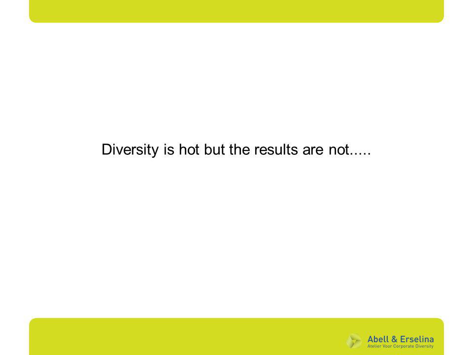 Diversity is hot but the results are not.....