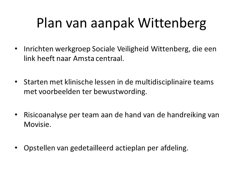 Plan van aanpak Wittenberg