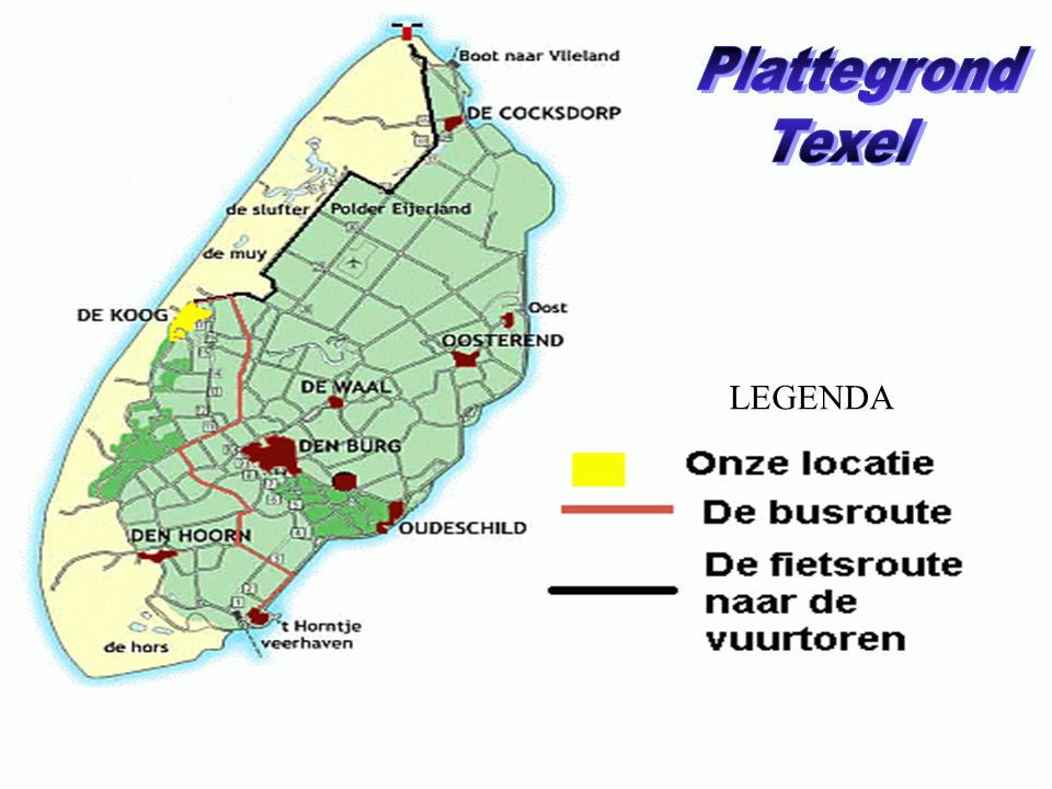 Plattegrond Texel LEGENDA