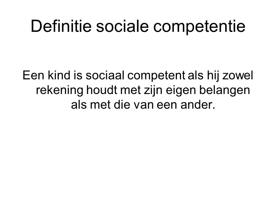 Definitie sociale competentie