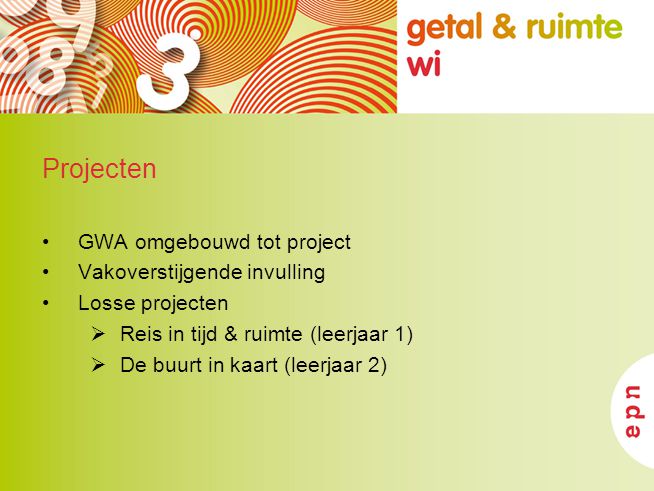 Projecten GWA omgebouwd tot project Vakoverstijgende invulling