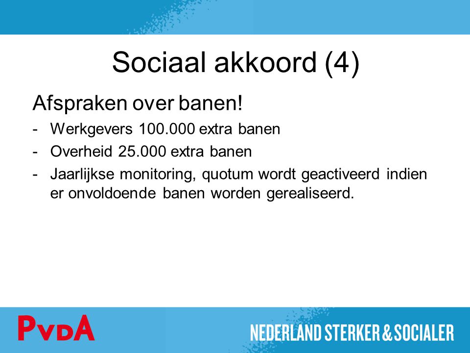 Sociaal akkoord (4) Afspraken over banen!