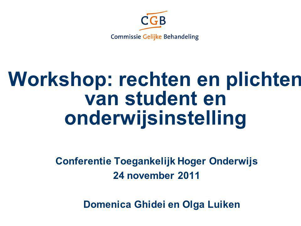Workshop: rechten en plichten van student en onderwijsinstelling