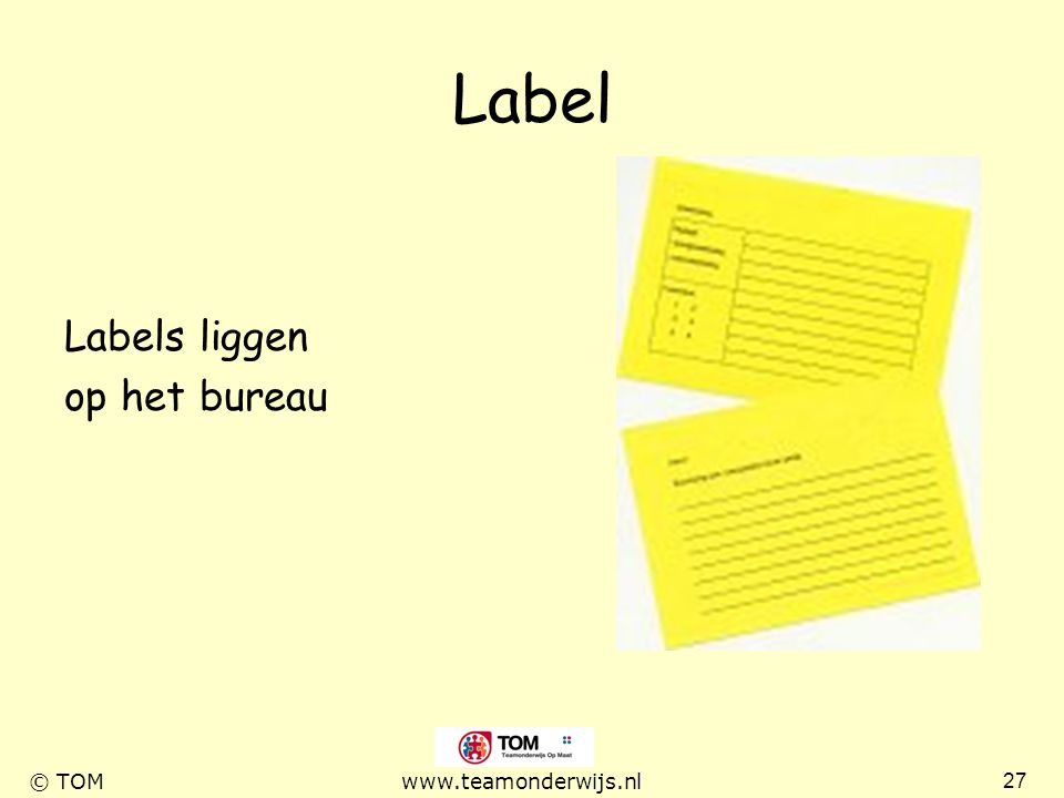Label Labels liggen op het bureau