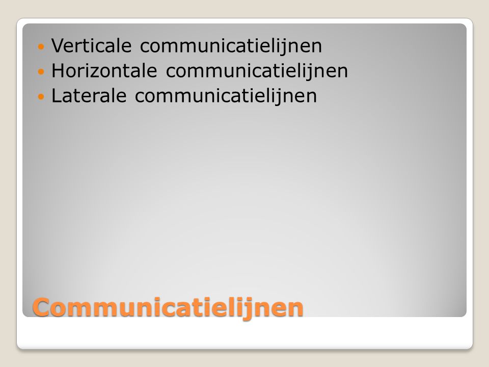 Communicatielijnen Verticale communicatielijnen
