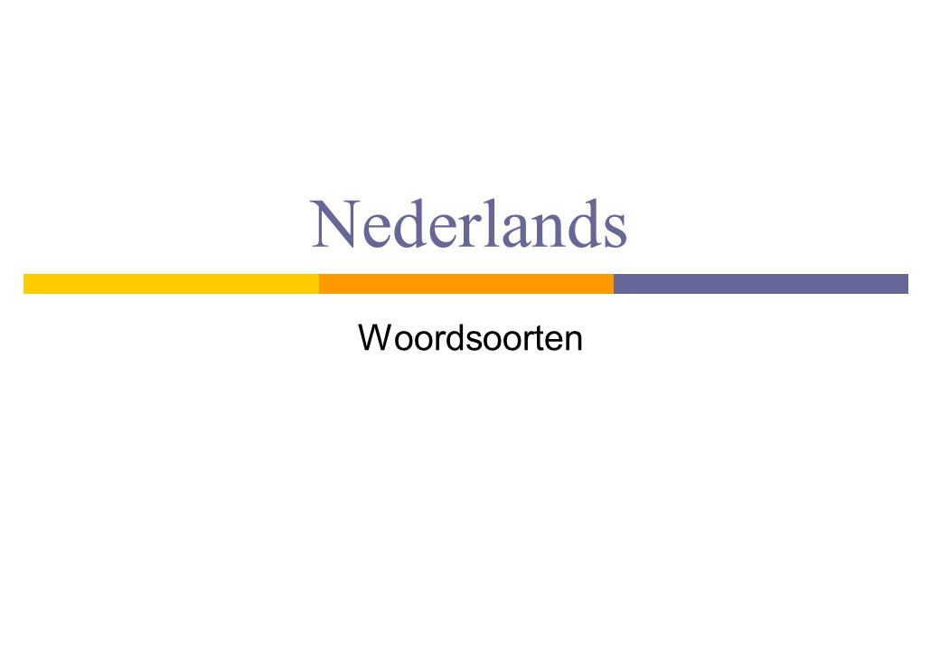 Nederlands Woordsoorten
