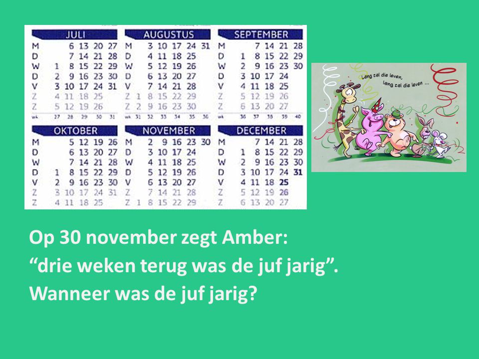 Op 30 november zegt Amber: