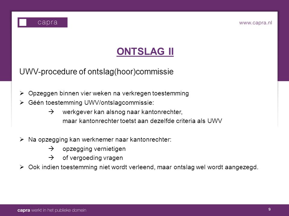 ONTSLAG II UWV-procedure of ontslag(hoor)commissie