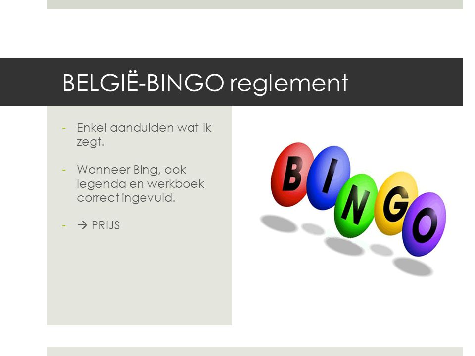 BELGIË-BINGO reglement