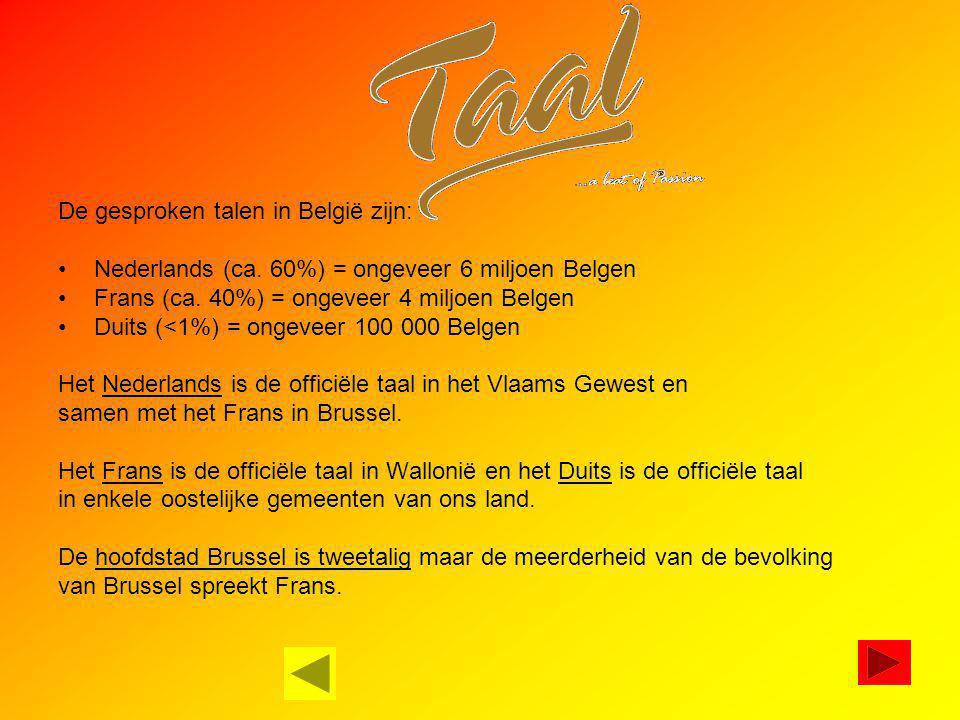 De gesproken talen in België zijn: