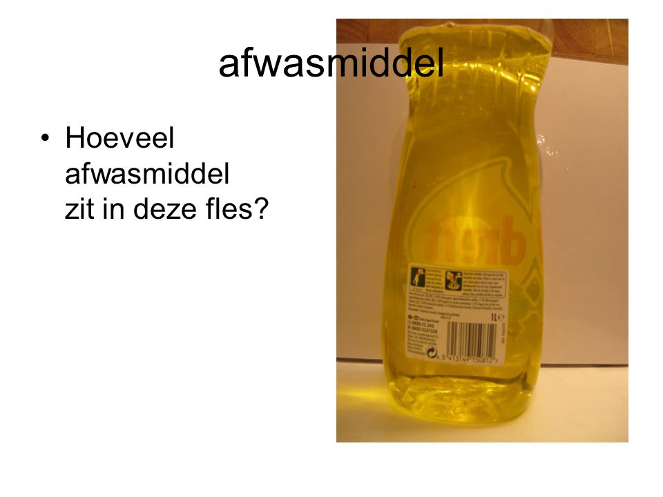 afwasmiddel Hoeveel afwasmiddel zit in deze fles