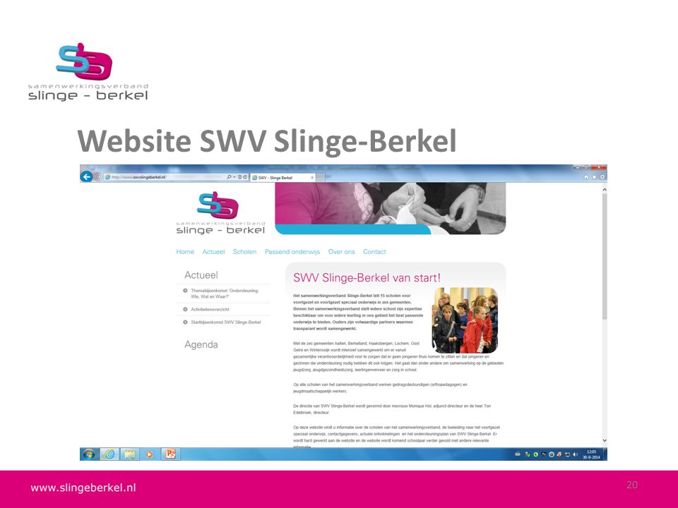 Website SWV Slinge-Berkel