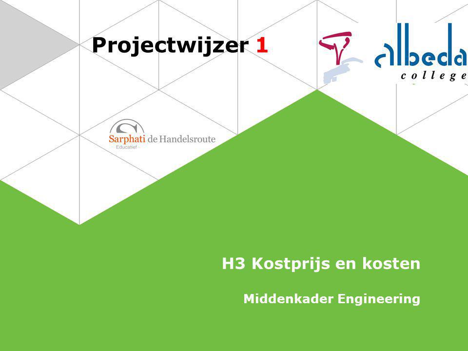 Projectwijzer 1 H3 Kostprijs en kosten Middenkader Engineering