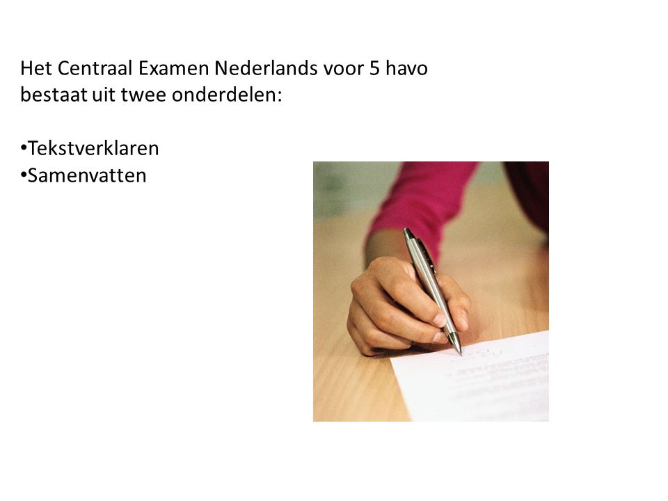 Het Centraal Examen Nederlands voor 5 havo