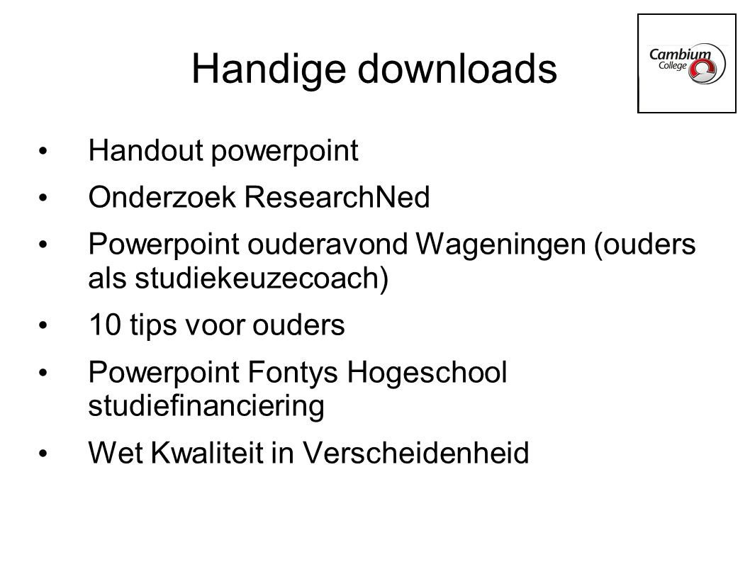 Handige downloads Handout powerpoint Onderzoek ResearchNed