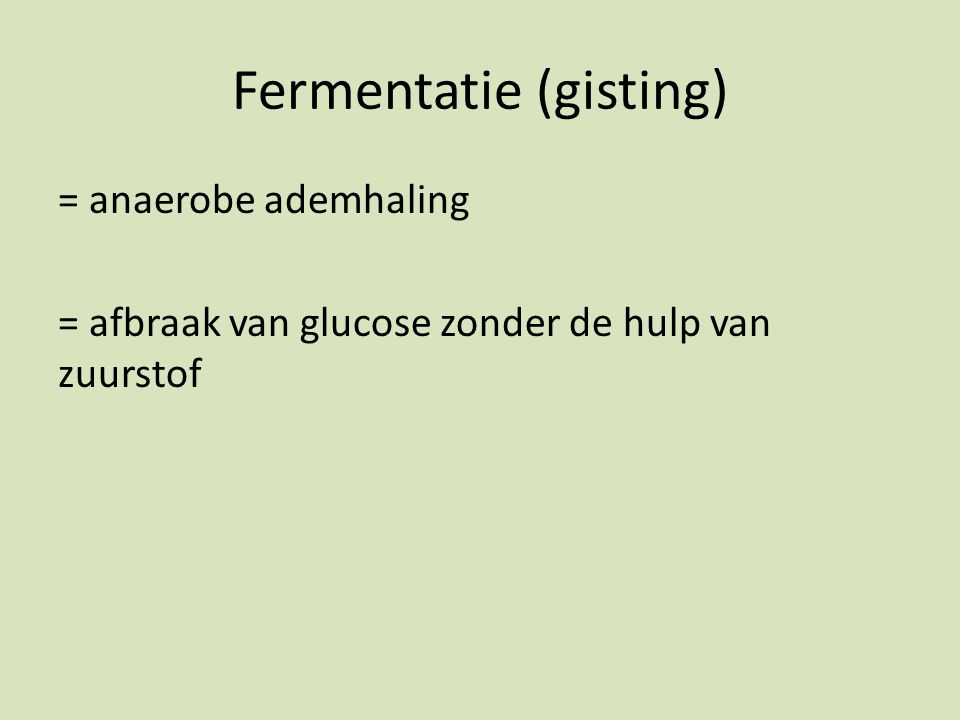 Fermentatie (gisting)