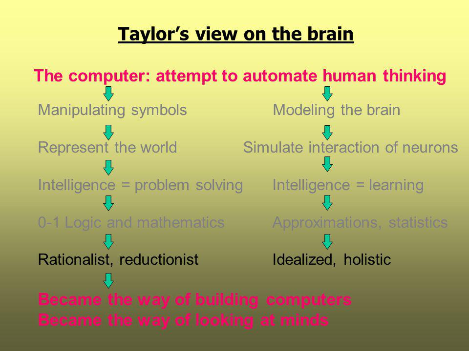 Taylor’s view on the brain