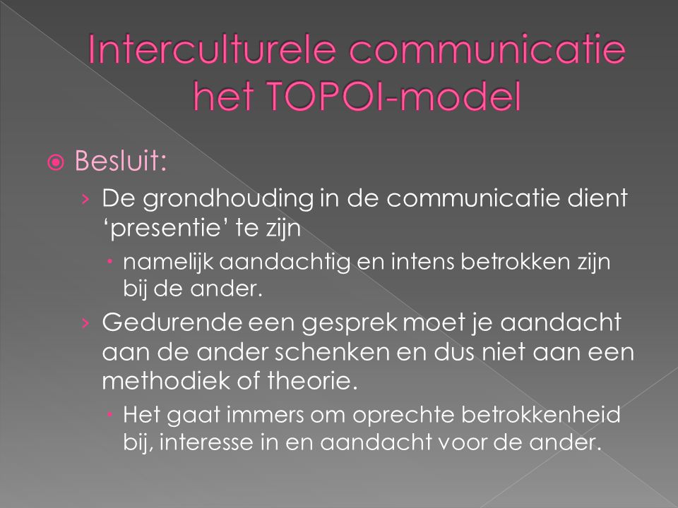 Interculturele communicatie het TOPOI-model