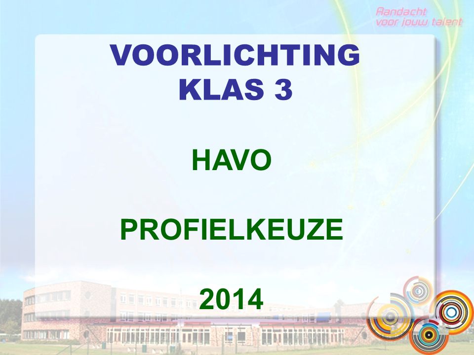VOORLICHTING KLAS 3 HAVO PROFIELKEUZE 2014