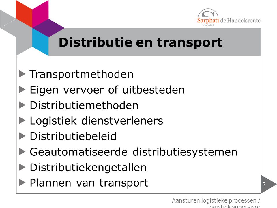 Distributie en transport
