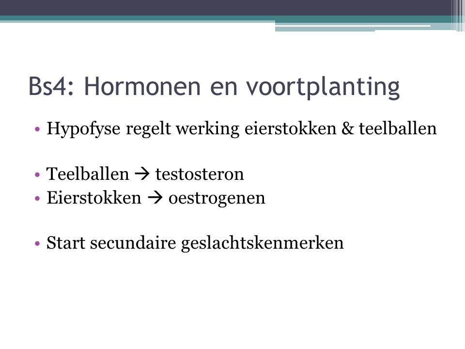 Bs4: Hormonen en voortplanting