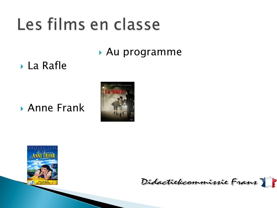 Les films en classe Au programme La Rafle Anne Frank