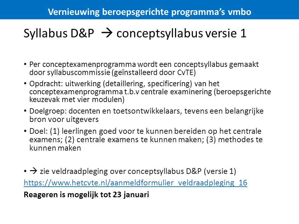 Syllabus D&P  conceptsyllabus versie 1
