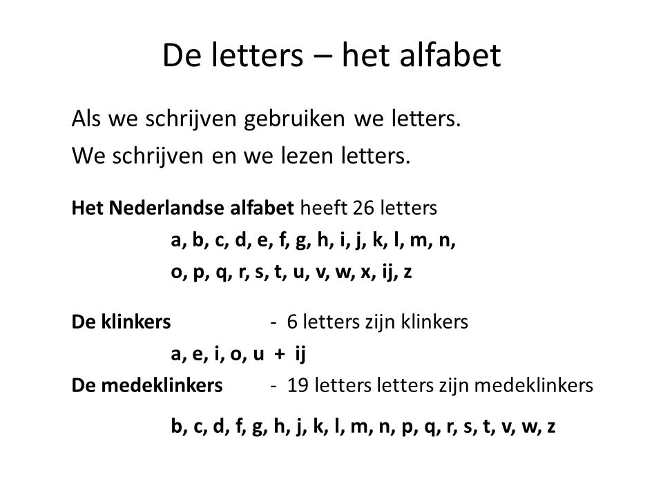 Letters En Klanken Van Het Nederlands - Ppt Video Online Download