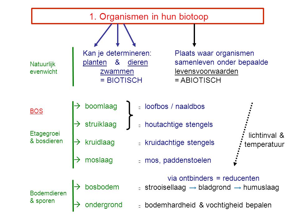 1. Organismen in hun biotoop