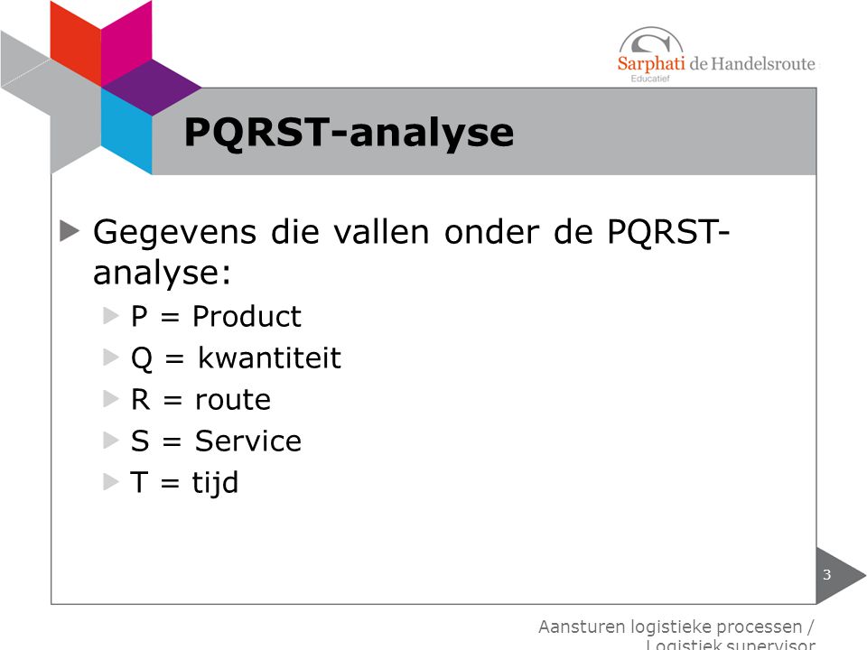 PQRST-analyse Gegevens die vallen onder de PQRST-analyse: P = Product