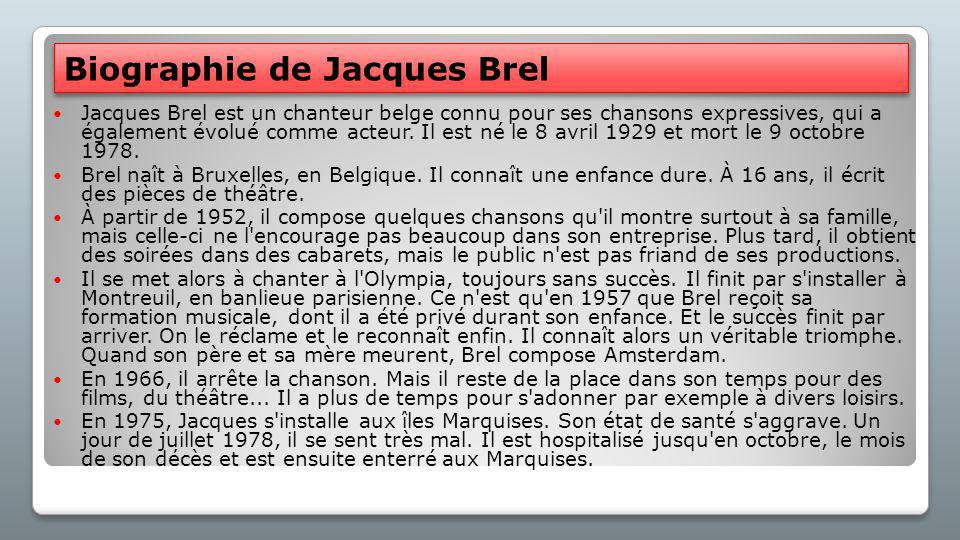 Biographie de Jacques Brel