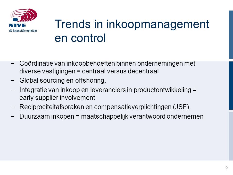 Trends in inkoopmanagement en control