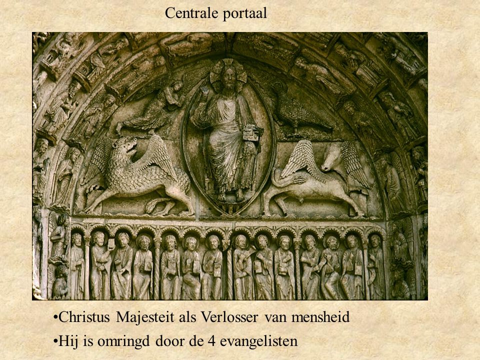 Centrale portaal Christus Majesteit als Verlosser van mensheid.