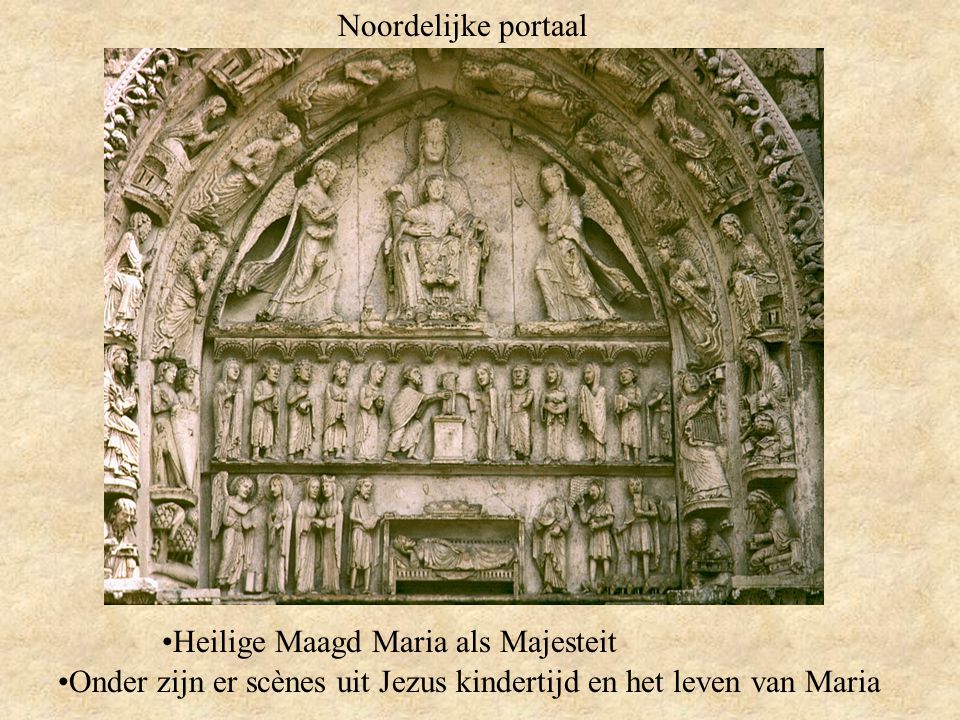 Noordelijke portaal Heilige Maagd Maria als Majesteit.