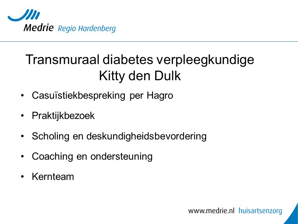 Transmuraal diabetes verpleegkundige Kitty den Dulk