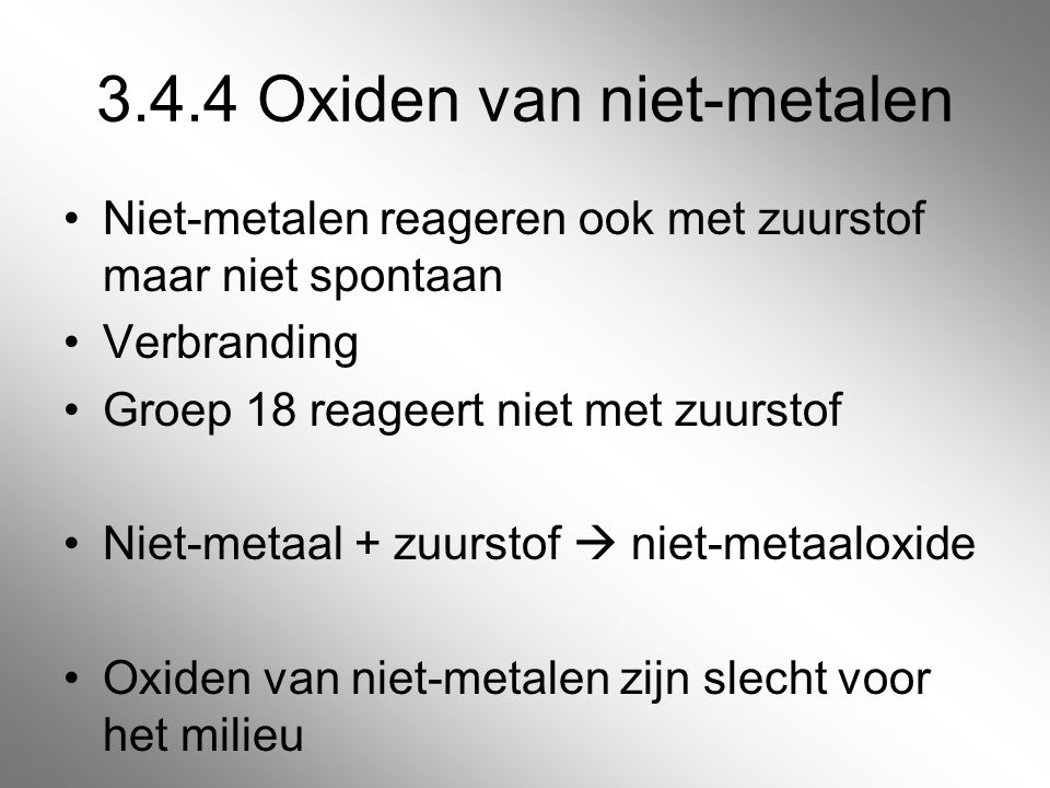 3.4.4 Oxiden van niet-metalen