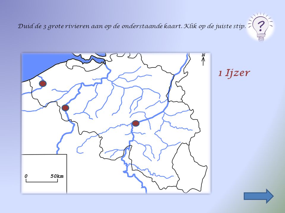 Duid de 3 grote rivieren aan op de onderstaande kaart