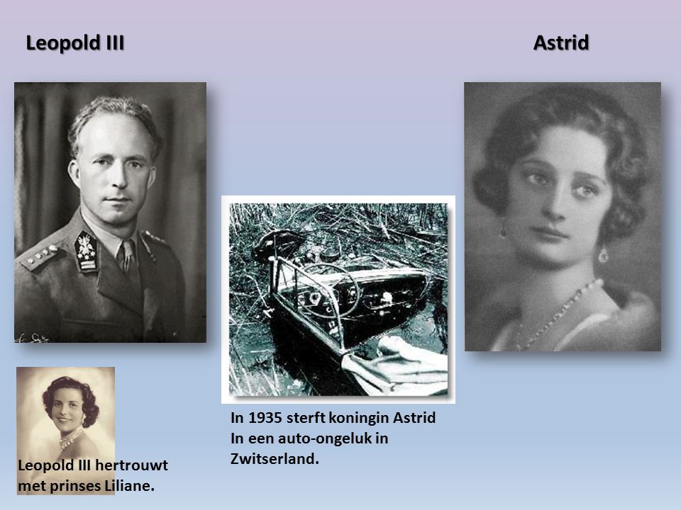 Leopold III Astrid In 1935 sterft koningin Astrid