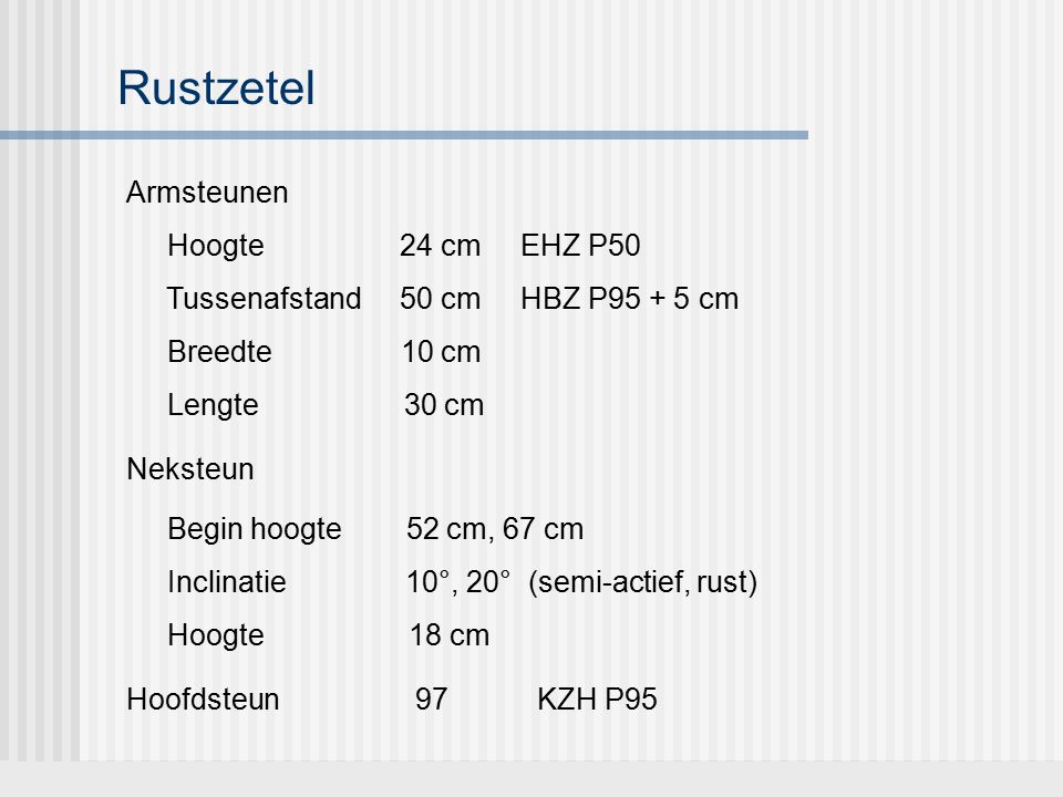Rustzetel Armsteunen Hoogte 24 cm EHZ P50