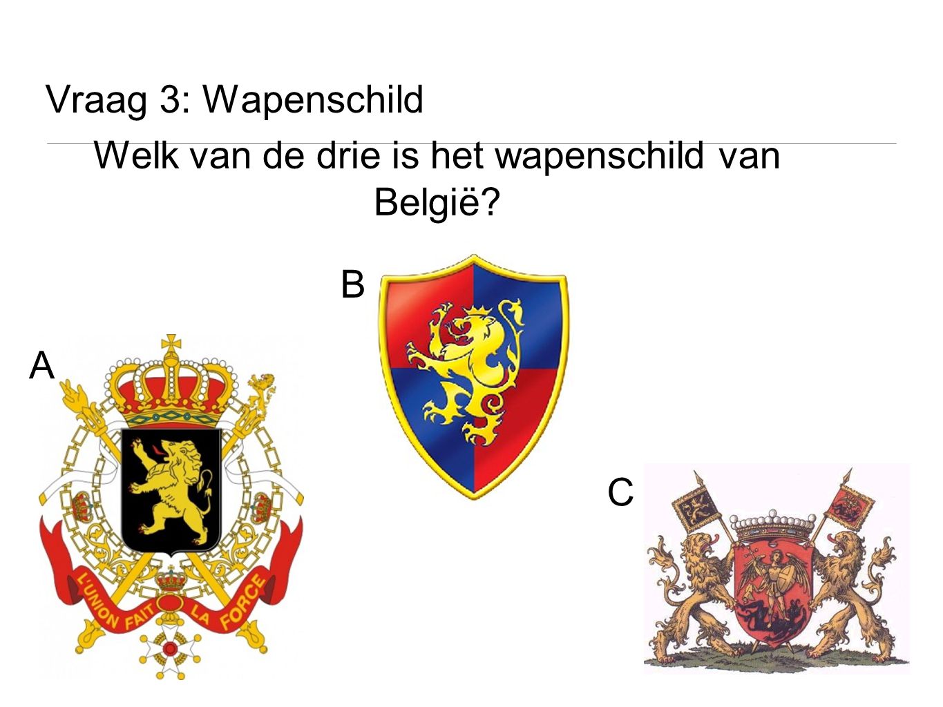Welk van de drie is het wapenschild van België