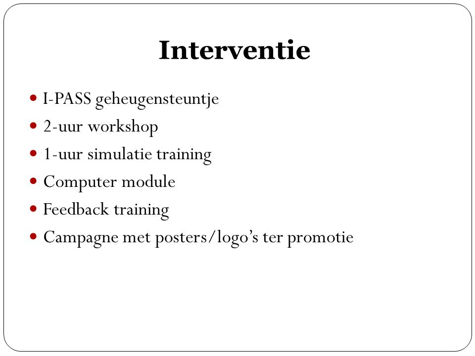 Interventie I-PASS geheugensteuntje 2-uur workshop