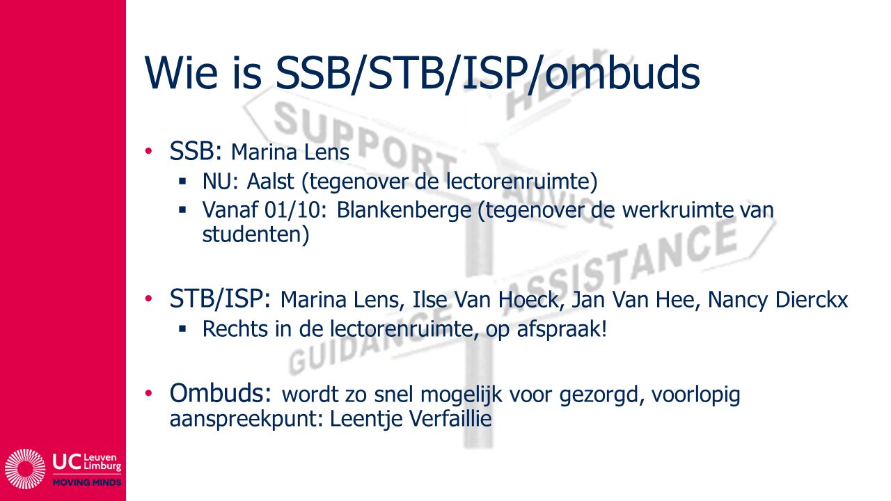 Wie is SSB/STB/ISP/ombuds