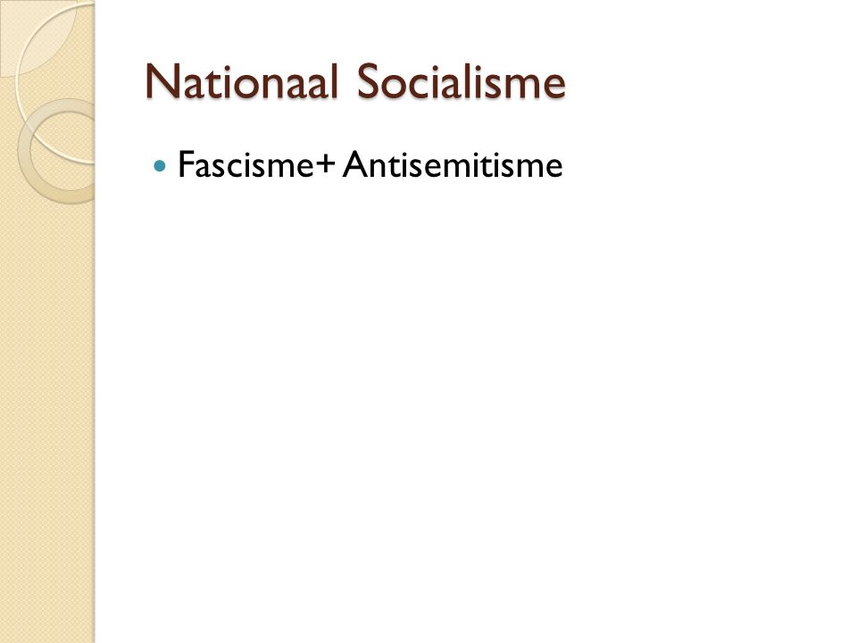 Nationaal Socialisme Fascisme+ Antisemitisme
